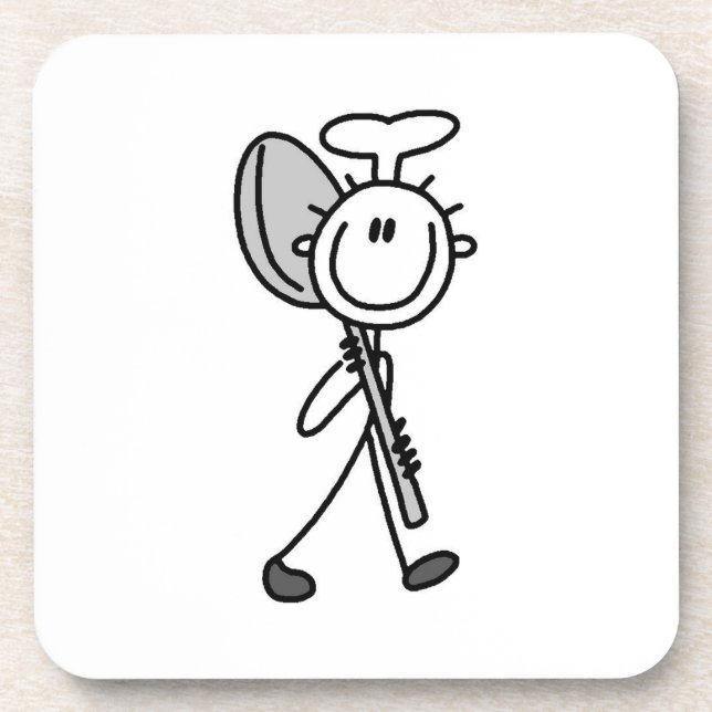 Chef With Spoon Beverage Coaster (Front)