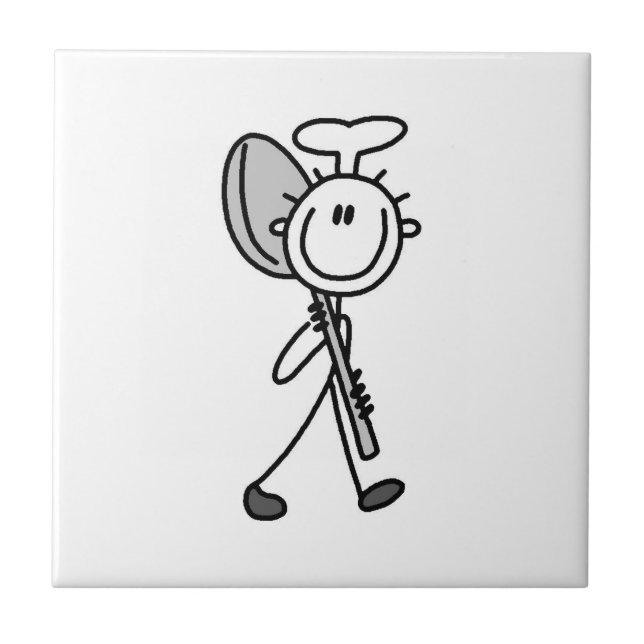 Chef With Spoon Ceramic Tile (Front)