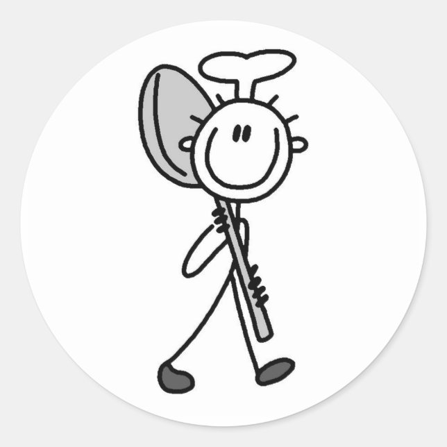 Chef With Spoon Classic Round Sticker (Front)