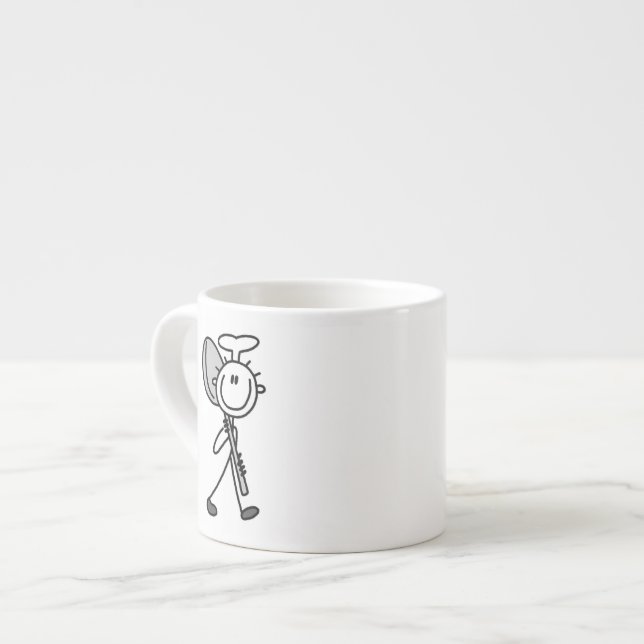 Chef With Spoon Espresso Cup (Front Left)