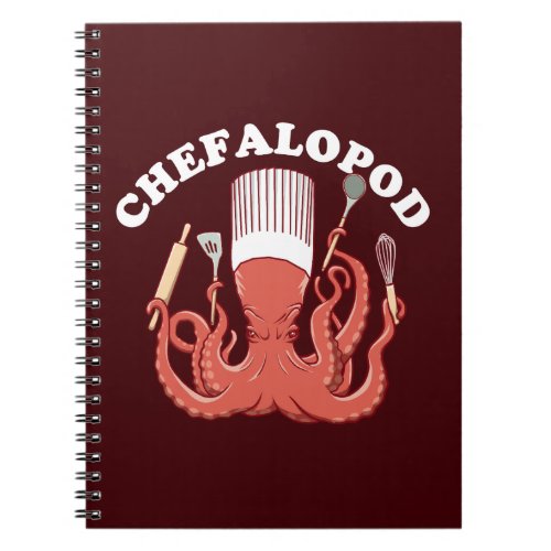 Chefalopod  Octopus Chef Funny Pun Notebook