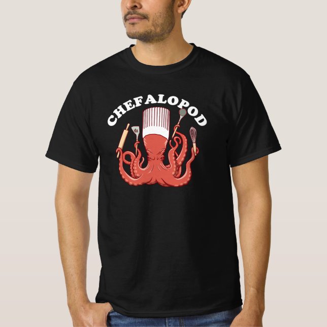Chefalopod | Octopus Chef Funny Pun T-Shirt (Front)