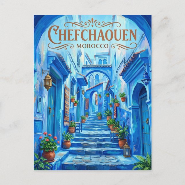 Chefchaouen Blue Alley Morocco Postcard (Front)