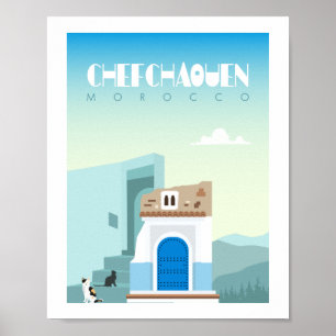 Chefchaouen city morocco poster