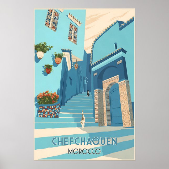 Chefchaouen Morocco Travel Poster (Front)