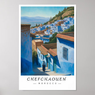 Chefchaouen Morocco Wall Art, Blue City Poster