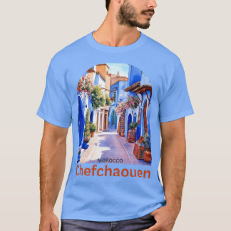 Chefchaouenthe blue city of Morocco design retro T-Shirt