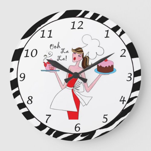 Chefista Diva Ooh La La Large Clock