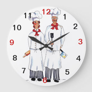 french chef kitchen clock