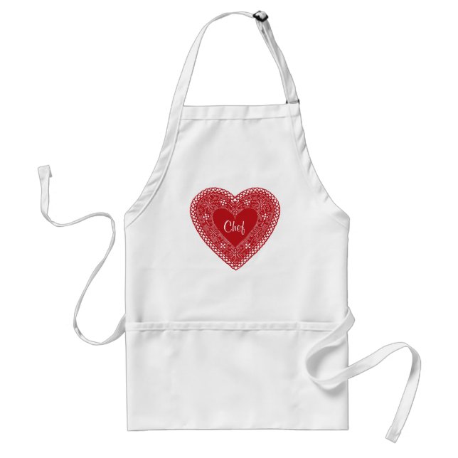 Chefs are Sweethearts Lace Heart Apron (Front)