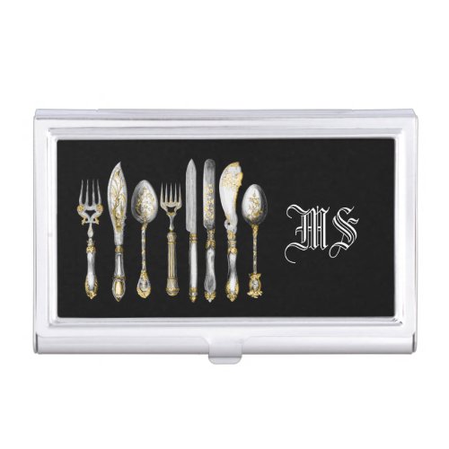 Chefs catering business cutlery business card holder