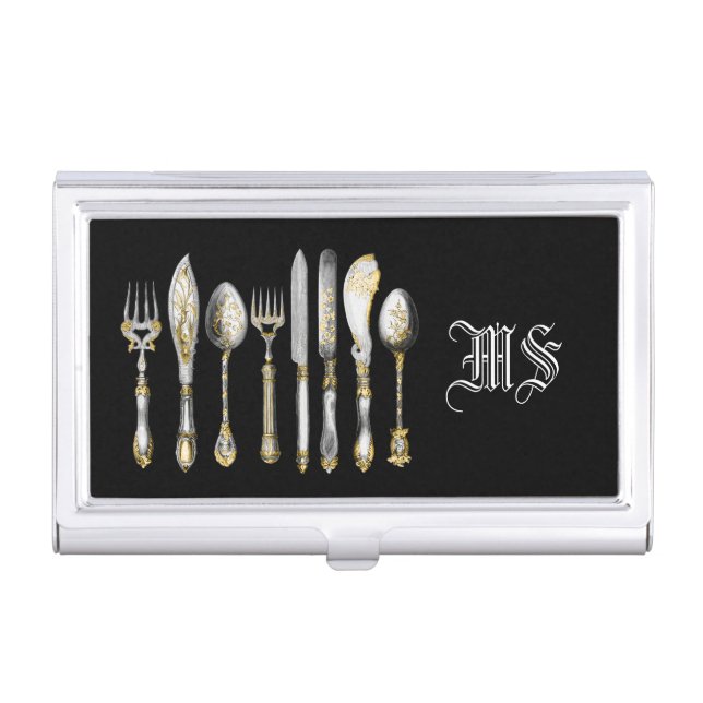 Chefs catering business cutlery business card holder (Front)