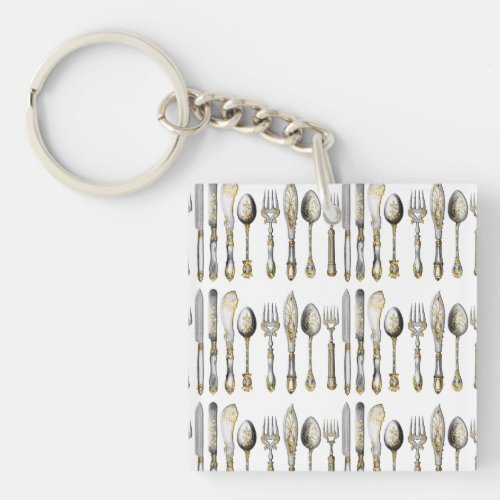 Chefs catering business cutlery keychain