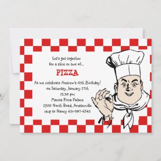 Chef's Check Birthday Party Invitation