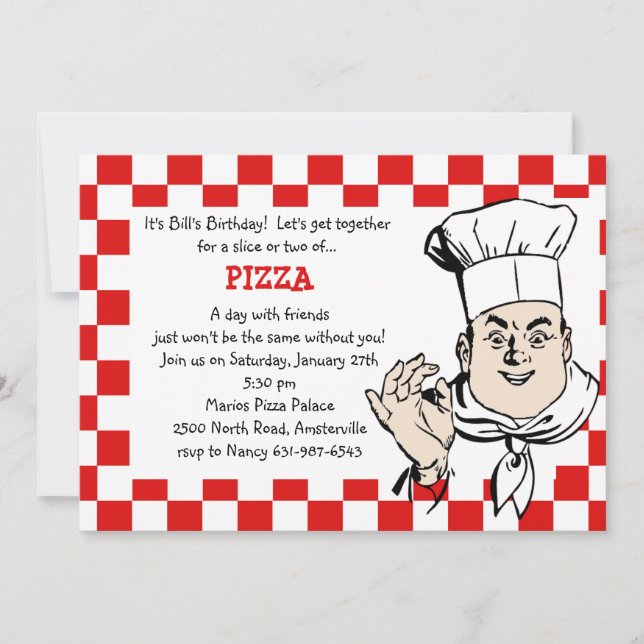 Chef's Check Invitation (Front)