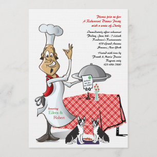 Chef's Choice Rehearsal Dinner w/Dogs Customized Invitation