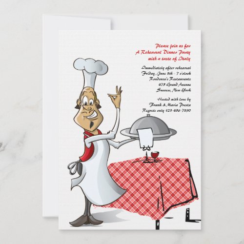 Chef's Choice Wedding Rehearsal Dinner Invitation