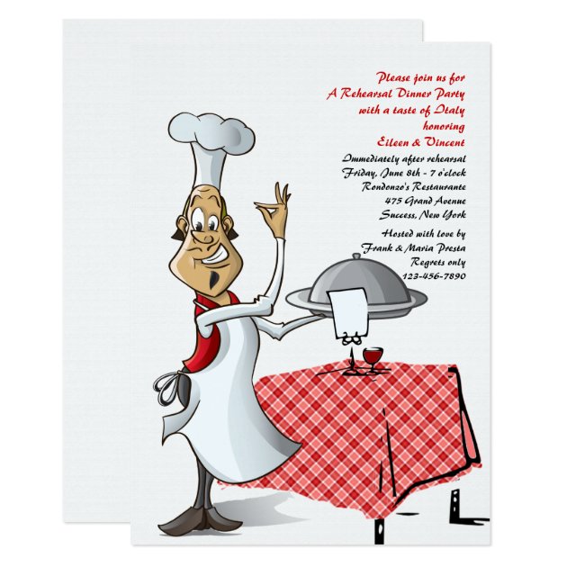 Chef's Choice Wedding Rehearsal Dinner Invitation