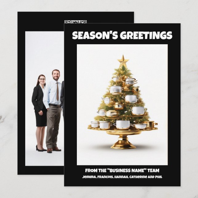 Chefs Christmas tree holiday business catering  (Front/Back)