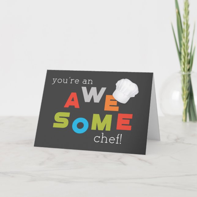 Chefs Day Awesome Letterpress Thank You Card (Front)