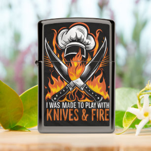 Chefs Fire and Knives Design Zippo Lighter