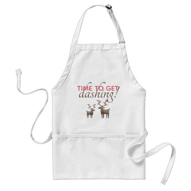 Chef's Get Dashing Holiday Reindeer Play on Words Adult Apron (Front)