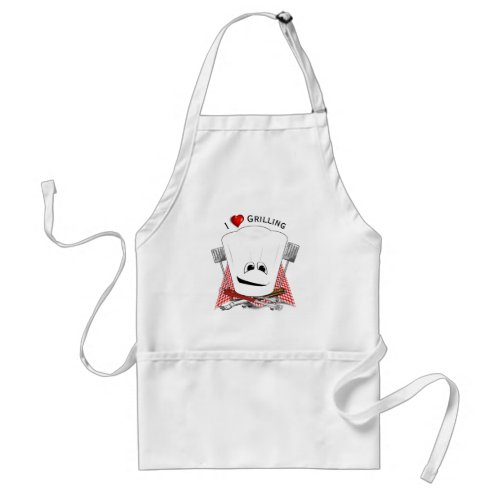 Chefs Hat and BBQ Tools Grilling Adult Apron
