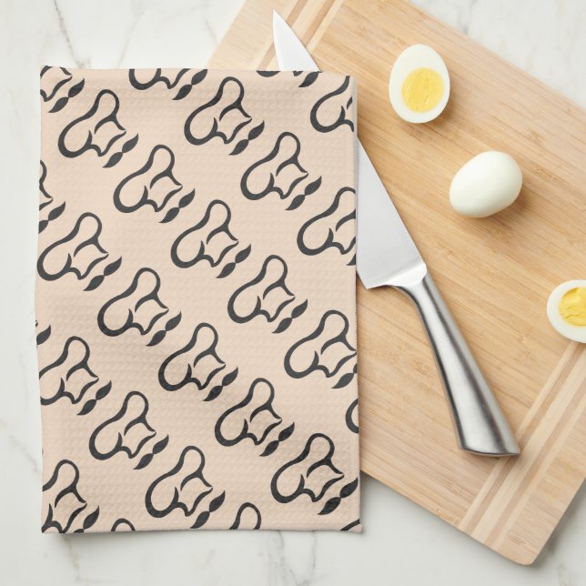 Chef's Hat and Mustache Kitchen Towel (Quarter Fold)