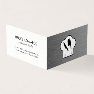 Chefs Hat Butcher Knife Business Card