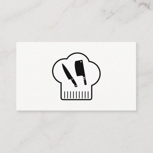 Chefs Hat Butcher Knife Business Card