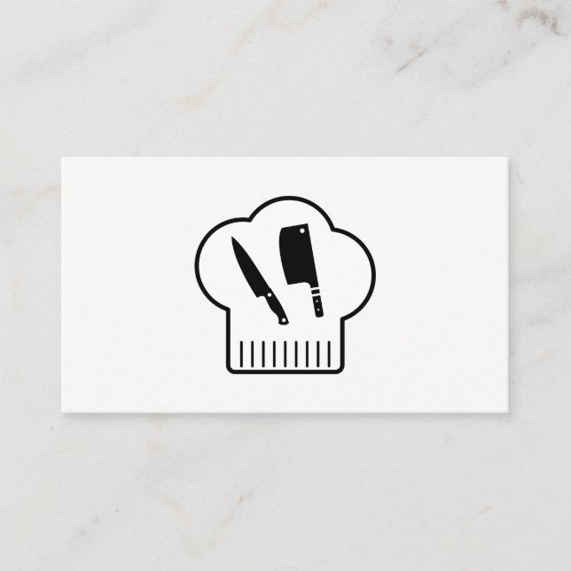 Chefs Hat Butcher Knife Business Card (Front)