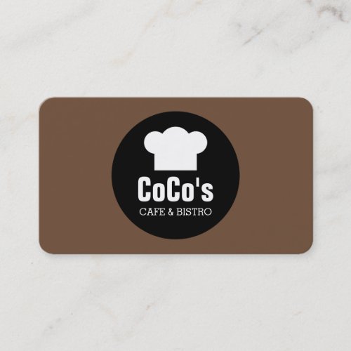 Chefs Hat Circle _ Coffee Color 6F4E37 Business Card