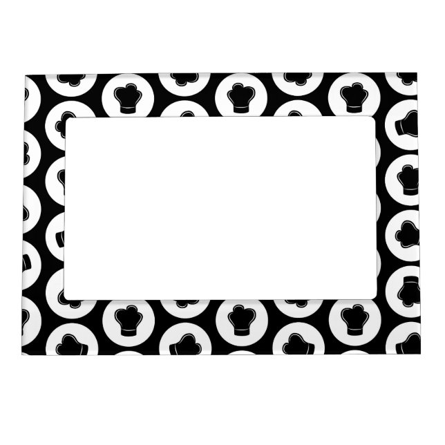 Chefs Hat Print Fun Cooking Hat Food & Kitchen Art Magnetic Frame (Front)