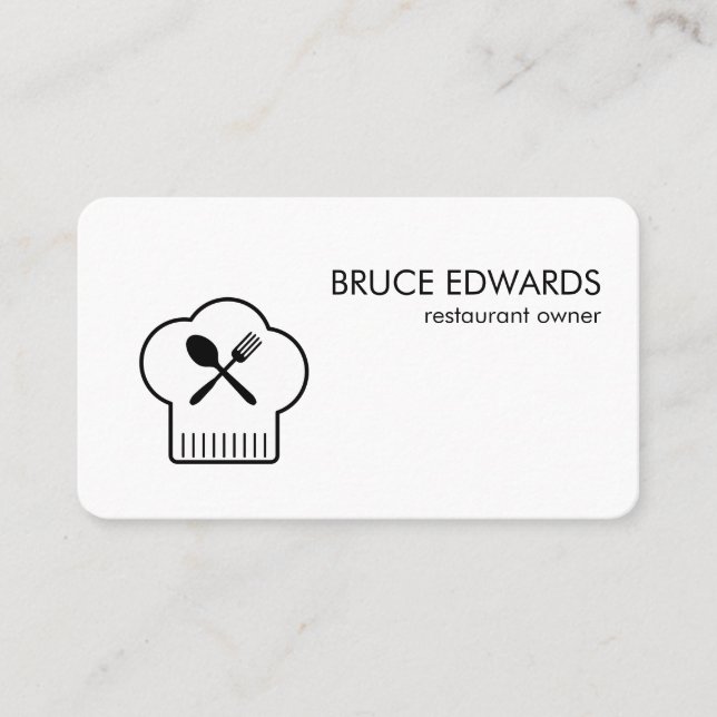Chefs Hat Silverware Business Card (Front)