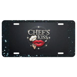 Chef's Kiss Aluminum License Plate