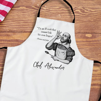 Chef's Kiss Funny Shakespeare Home Cook Apron