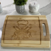Chef's Kitchen Carved Wooden Cutting Board (Top)