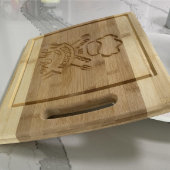 Chef's Kitchen Carved Wooden Cutting Board (Front Right)