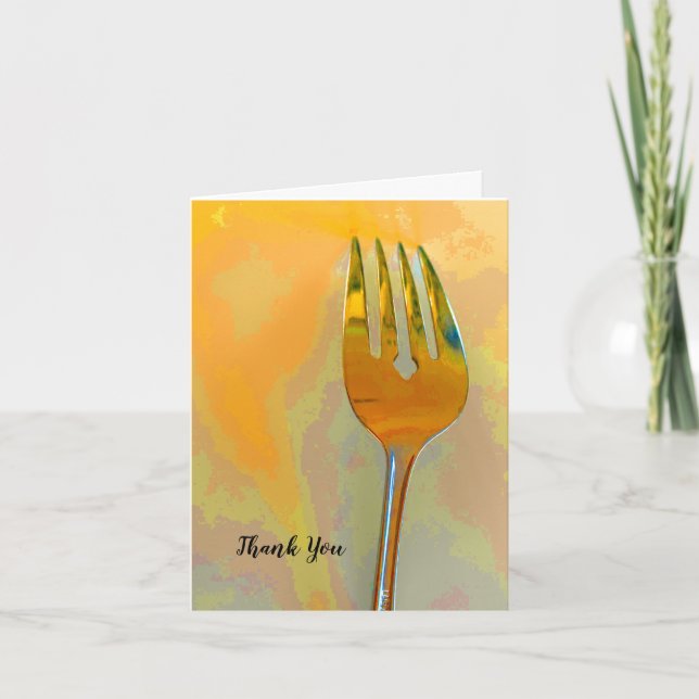 Chefs Kitchen Fork Thank You Card (Front)
