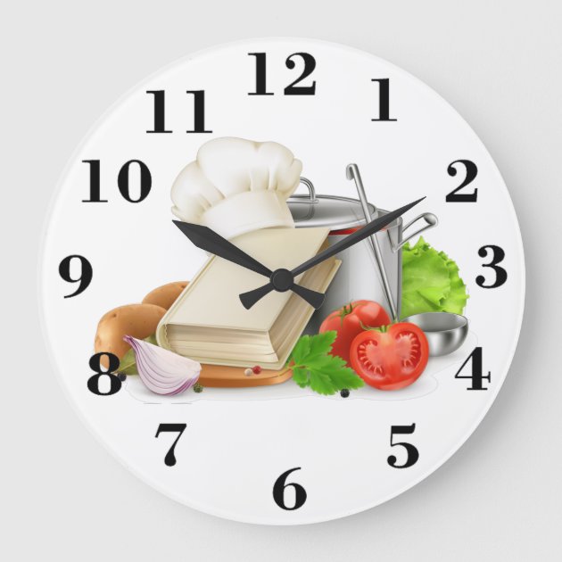 Chef S Kitchen Large Clock Zazzle   Chefs Kitchen Large Clock Ra8219da72ed2474f80696eb6222e5bf0 S0ysk 8byvr 630 