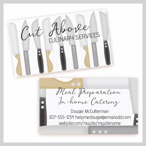 kitchen chefs knives cooking culinary business ... business cards