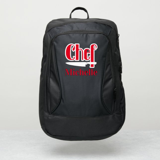 Chefs knife culinary portable kitchen utensils port authority® backpack (Front)