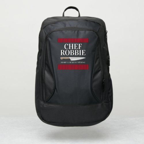 Chefs knife portable kitchen utensils personalized port authority backpack