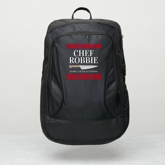 Chefs knife portable kitchen utensils personalized port authority® backpack (Front)