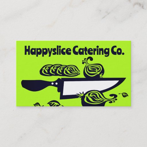 Customizable Chef's knife sliced onion chef cooking biz cards business card templates