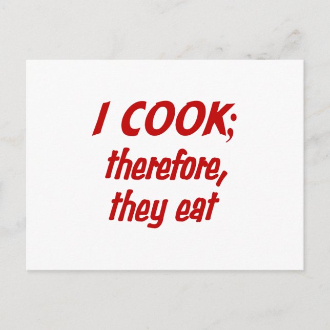 Chef's Philosophy - Choose Your Background Color Postcard (Front)