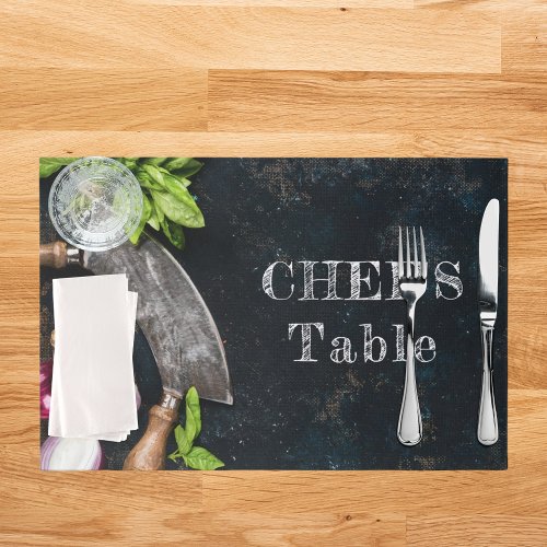 Chefs table rustic cooking food placemat