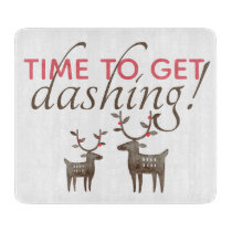 Chef's Time to Get Dashing Cute Holiday Reindeer Cutting Board