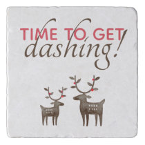 Chef's Time to Get Dashing Cute Holiday Reindeer Trivet