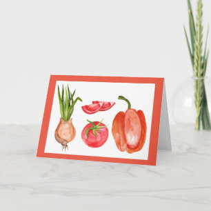 Chef's Vegetable Cook Note Cards Blank Inside